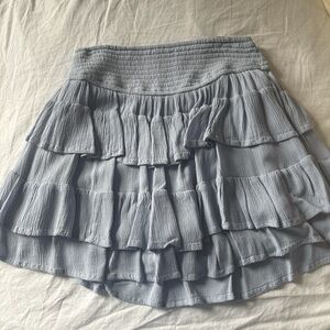 Hollister Light Blue Tiered Mini Skirt